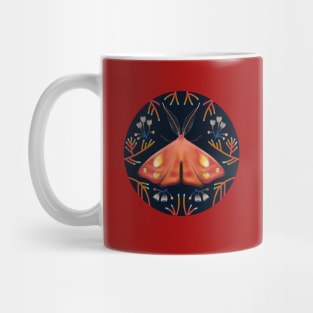 Orange moth with flowers Mug